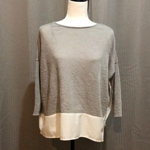 🆕Zara Collection Grey & White Color Block Blouse